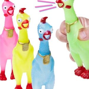 Colorful Squeaky Chicken Chew Toys for Dogs